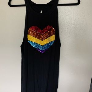 Super soft sequin heart top